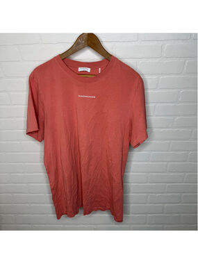 SANDRO Solid Slim Fit Crewneck Tee In Peach Pink sz M